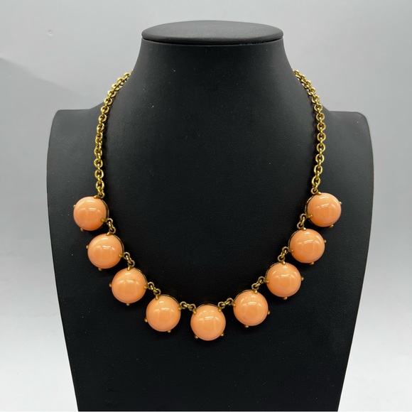 J. Crew Peach Half Round Goldtone Necklace - Picture 1 of 5